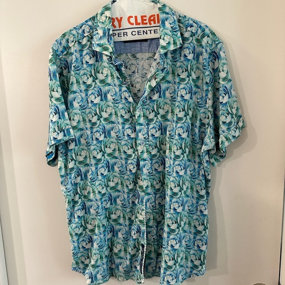 Robert Graham Modern Americana Fuller Tailored linen Blend Fit X-Large Shirt - Picture 2 of 6